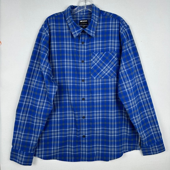 Outdoor Research Other - Outdoor Research Plaid Button Up Shirt Blue Hiking Men's XXL